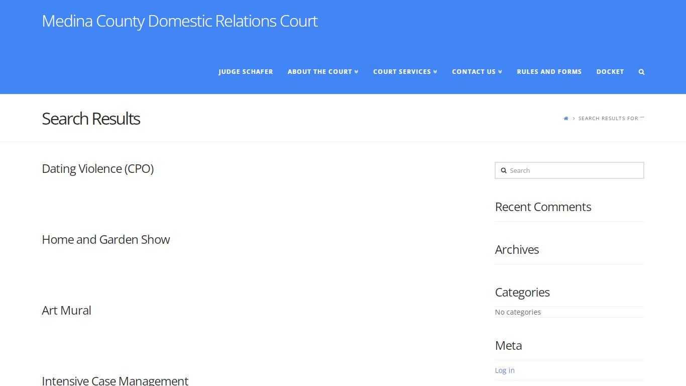 Search Results | Medina County Domestic Relations Court